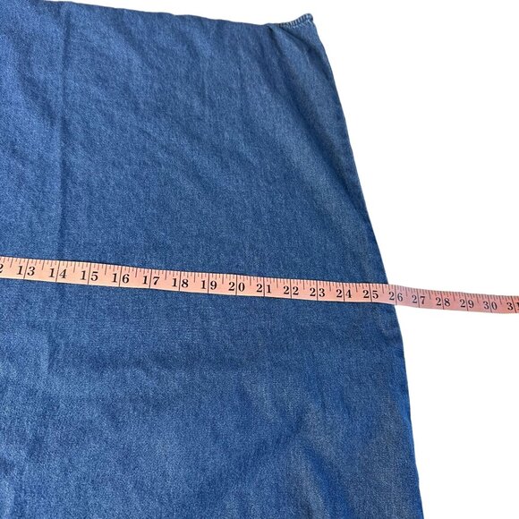 Jane Ashley Vintage 90s Denim Maxi Dress Plus 1X Floral Embroidery Cottagecore - Picture 10 of 12